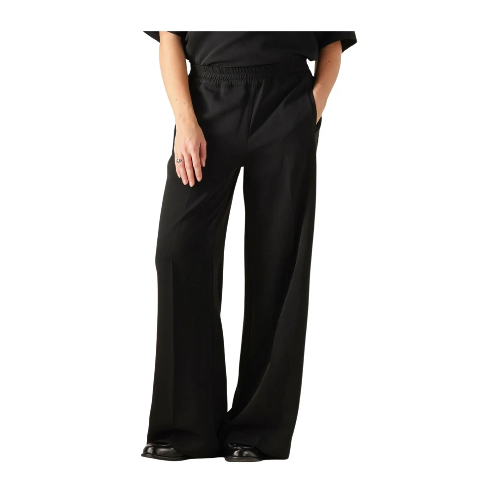 Catwalk Junkie Vrouw Zwart Broeken Dames, L, Polyester, Jogger Broek Met Strass Detail