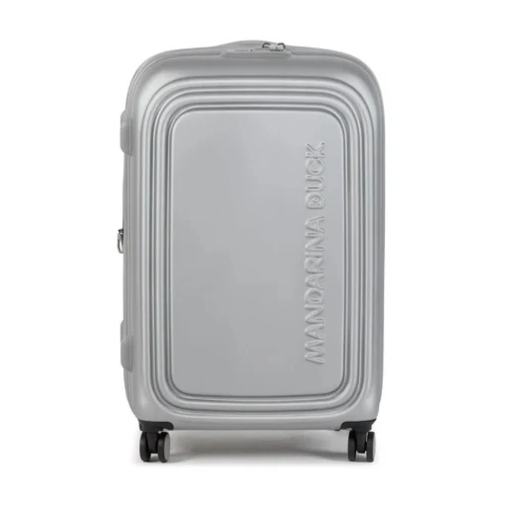 Mandarina Duck Unisex Grå Logoduck Medium Expandable Trolley