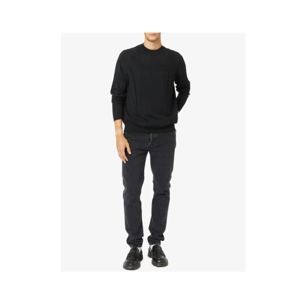 Armani Exchange Jacquard Gebreide Trui Black Heren