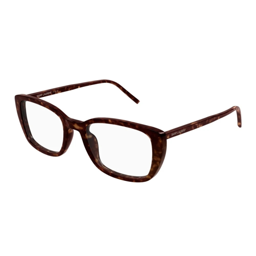 Saint Laurent Dunne rechthoekige brilmonturen van acetaat Brown Unisex