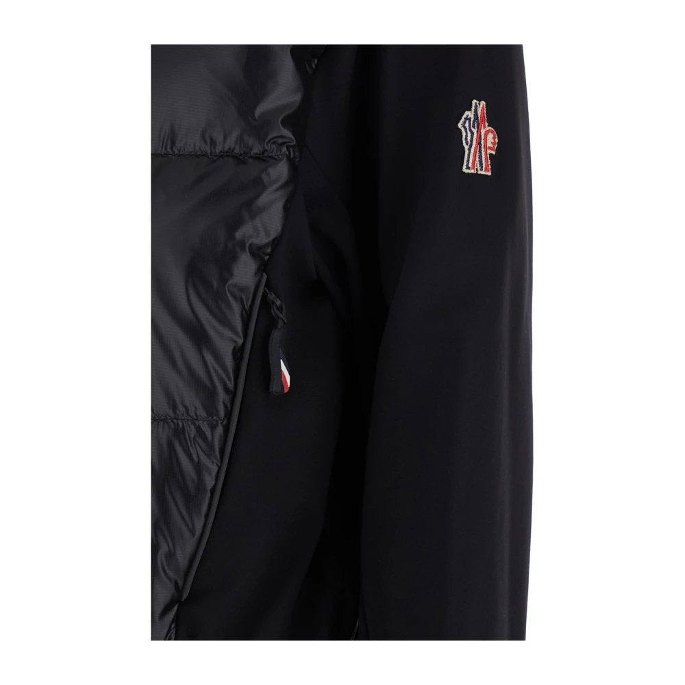 Moncler Zwarte Tech Fabric Jas met Logo Black Dames