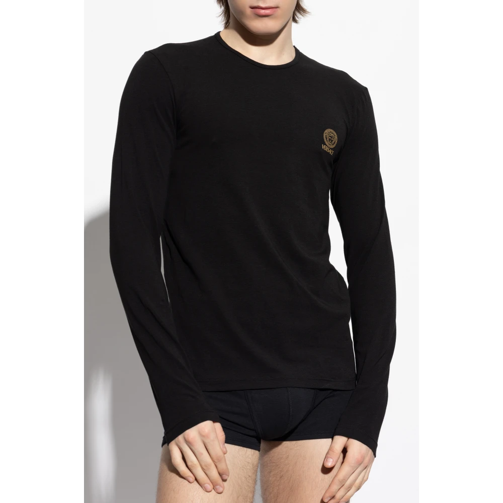 Versace Ondergoed T-shirt met lange mouwen Black Heren