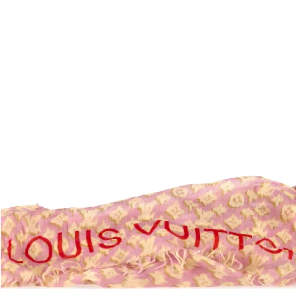Louis Vuitton Vintage Pre-owned Wool scarves Pink Dames