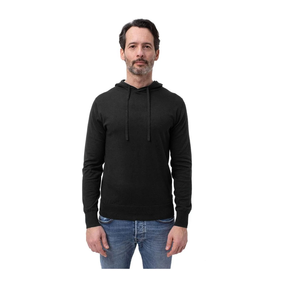 People of Shibuya Zwarte Katoen Kasjmier Trekkoord Hoodie Black Heren