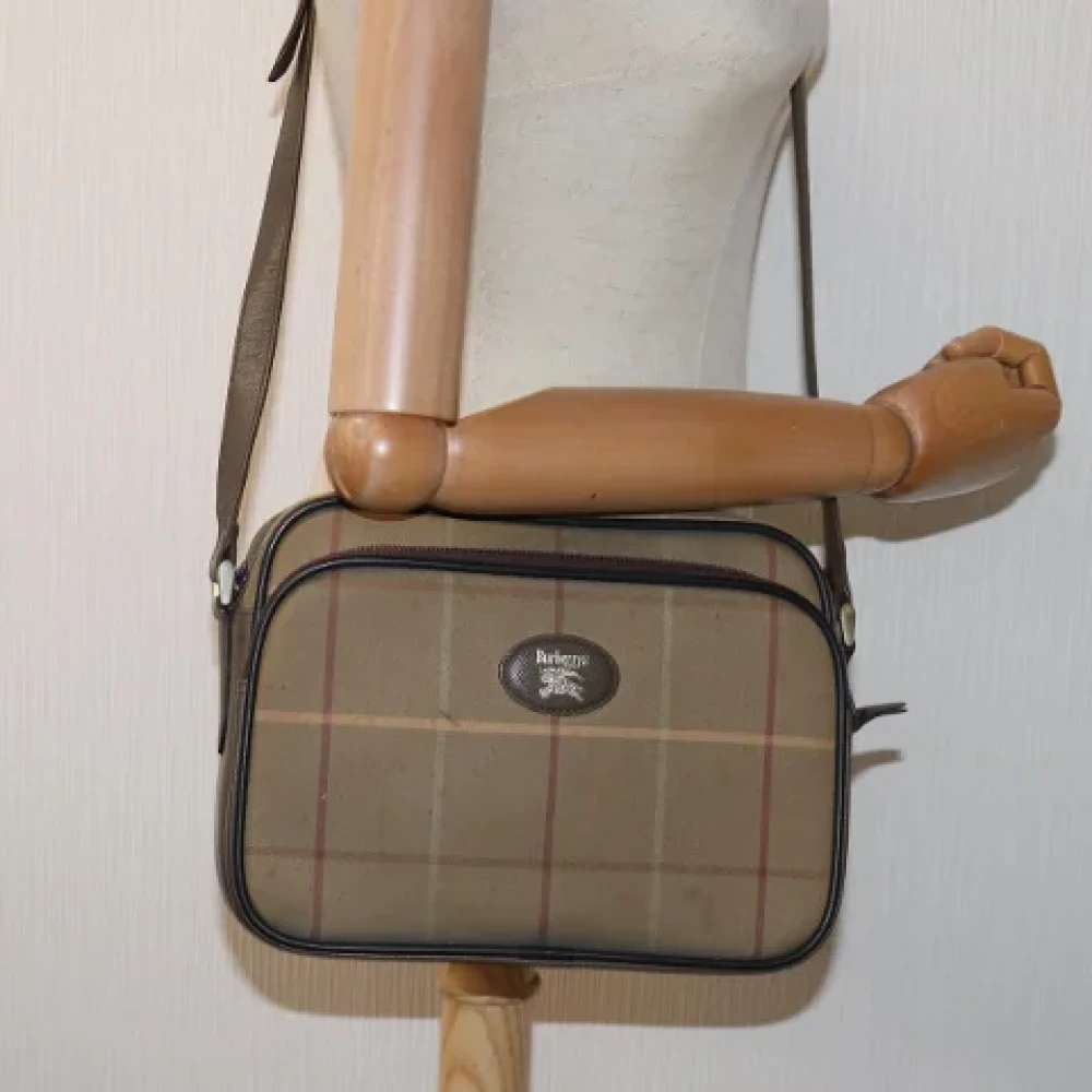 Burberry Vintage Pre-owned Canvas shoulder-bags Beige Dames