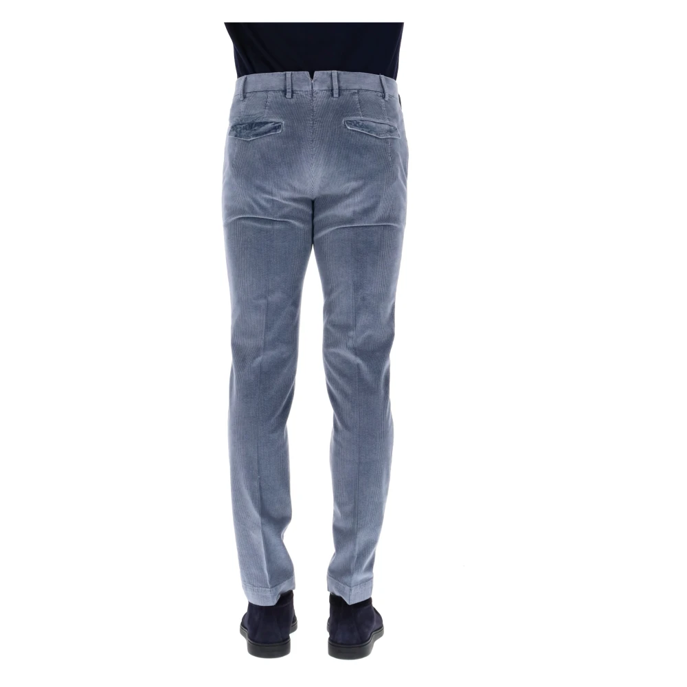 PT Torino Heldere Blauwe Fluwelen Ribfluwelen Broek Blue Heren