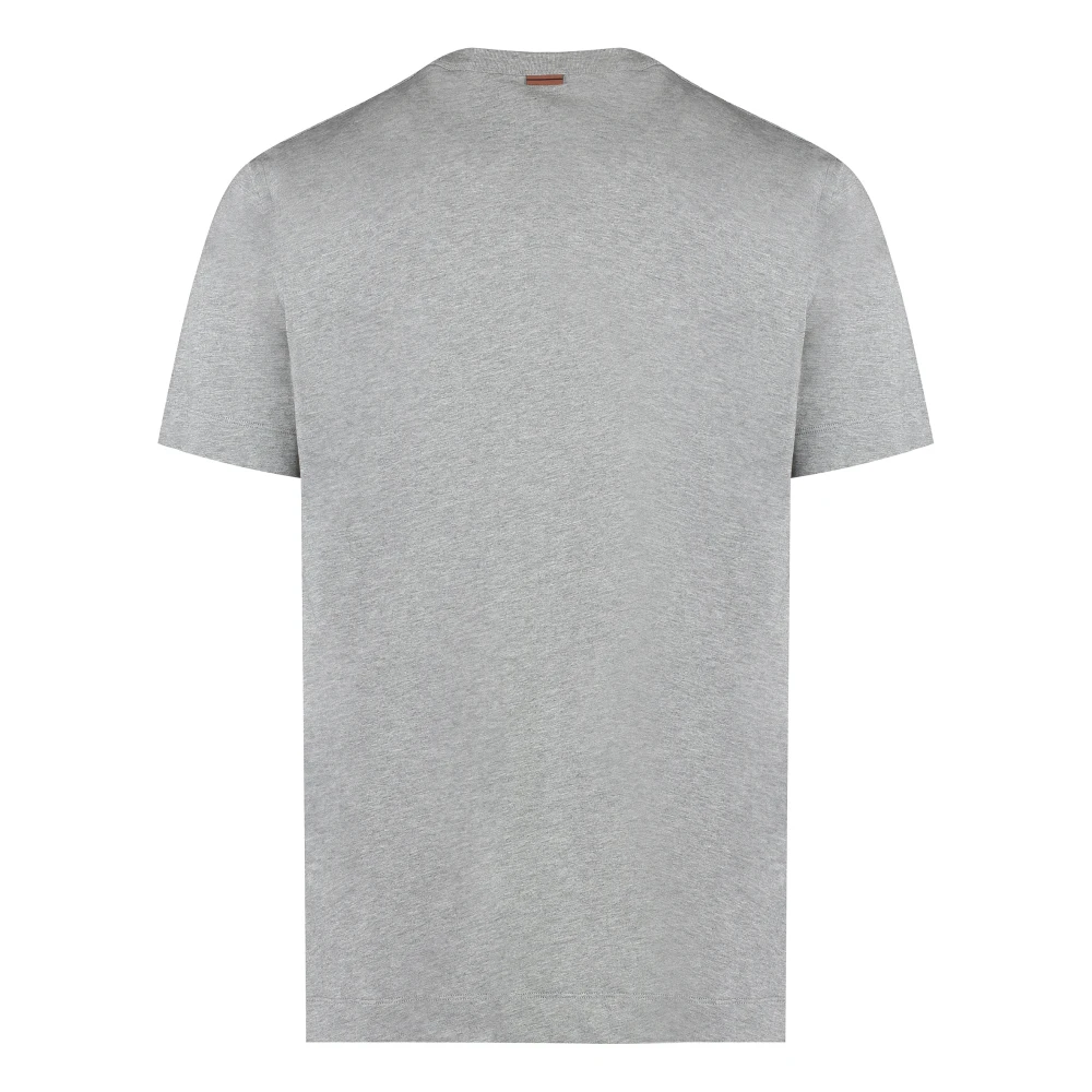Ermenegildo Zegna Katoenen T-shirt met logo Gray Heren