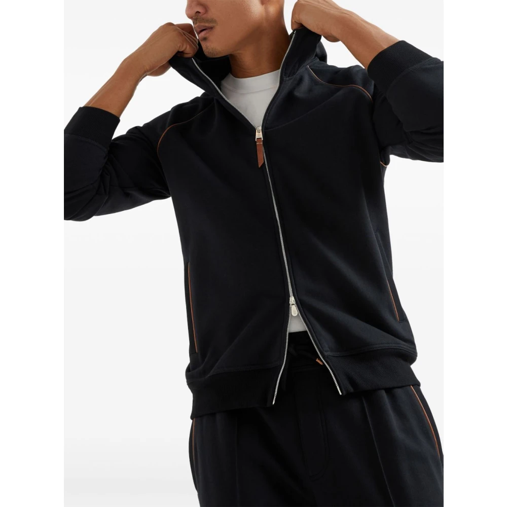 BRUNELLO CUCINELLI Zwarte Truien voor Mannen Black Heren
