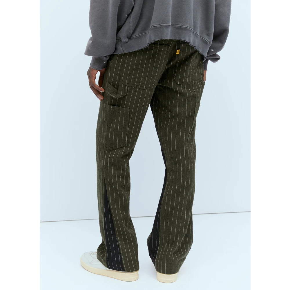 Gallery Dept. Wollen Pinstripe Broek met Contrastpanelen Green Heren