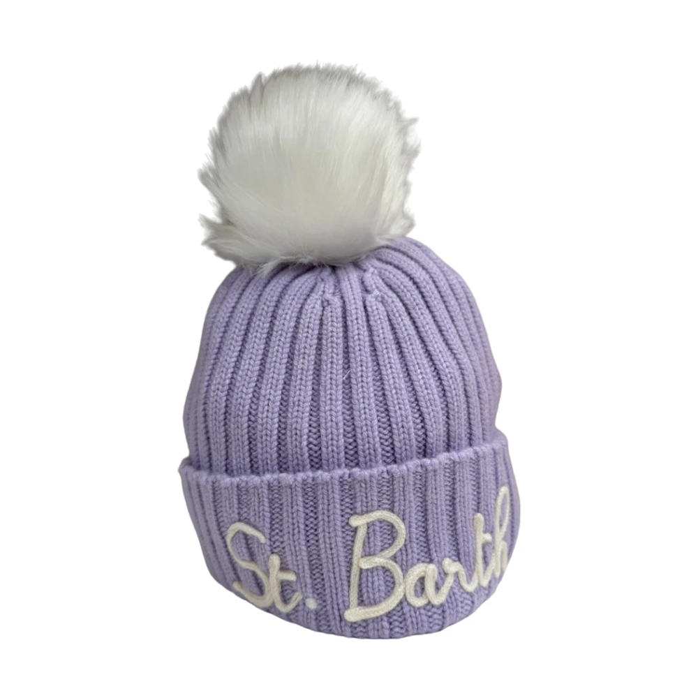 Saint Barth Winter Geribbelde Roze Dameshoed Purple Unisex