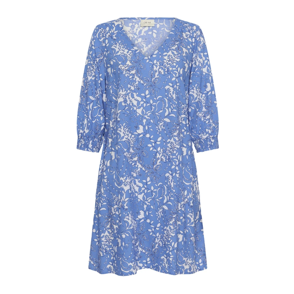 Cream Vrouw Blauw Kleedjes Dames, S, Korte Jurken