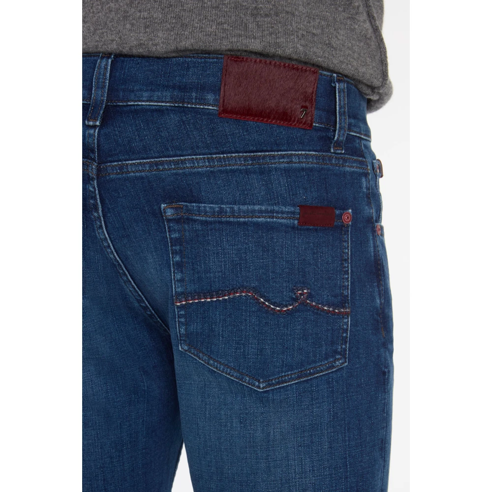 7 For All Mankind Slim Fit Jeans Donkerblauw Blue Heren