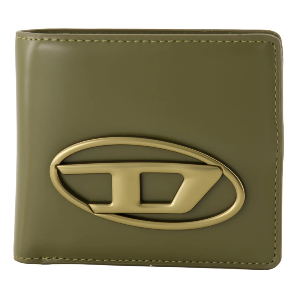 Diesel Groen Khaki Leren Flap Portemonnee Green Unisex