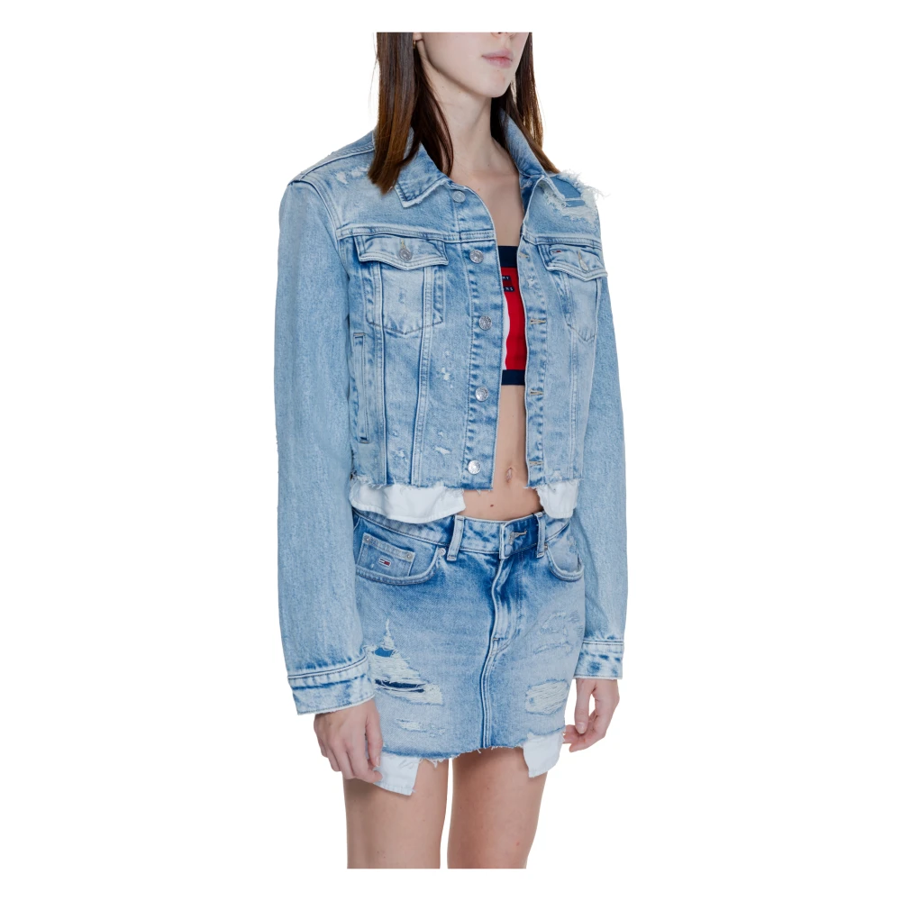 Tommy Jeans Stijlvolle Damesjas Katoenmix Blue Dames