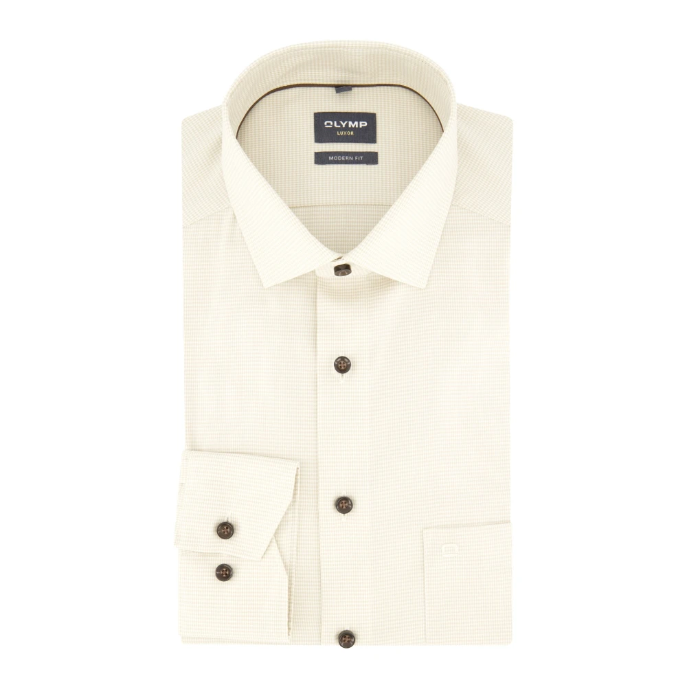 Olymp Beige Zakelijk Overhemd Beige Heren