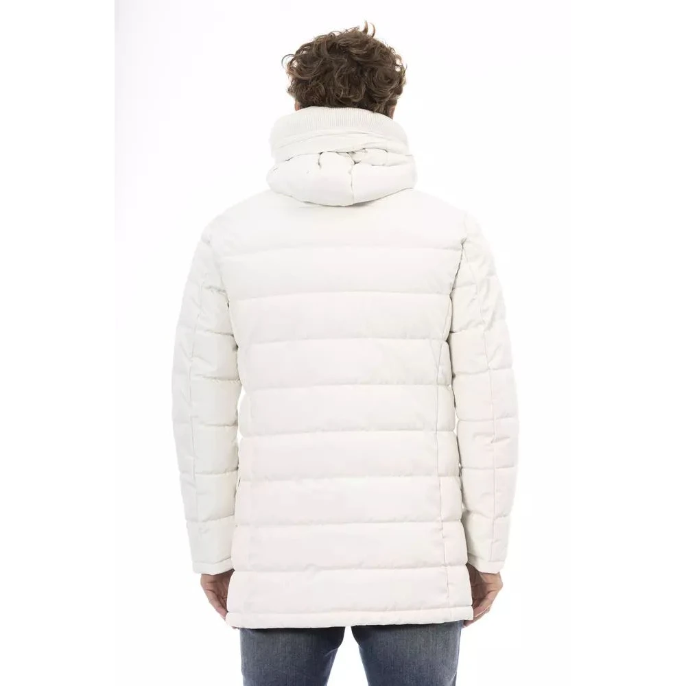 Baldinini Witte Rits Hoodie Jas White Heren