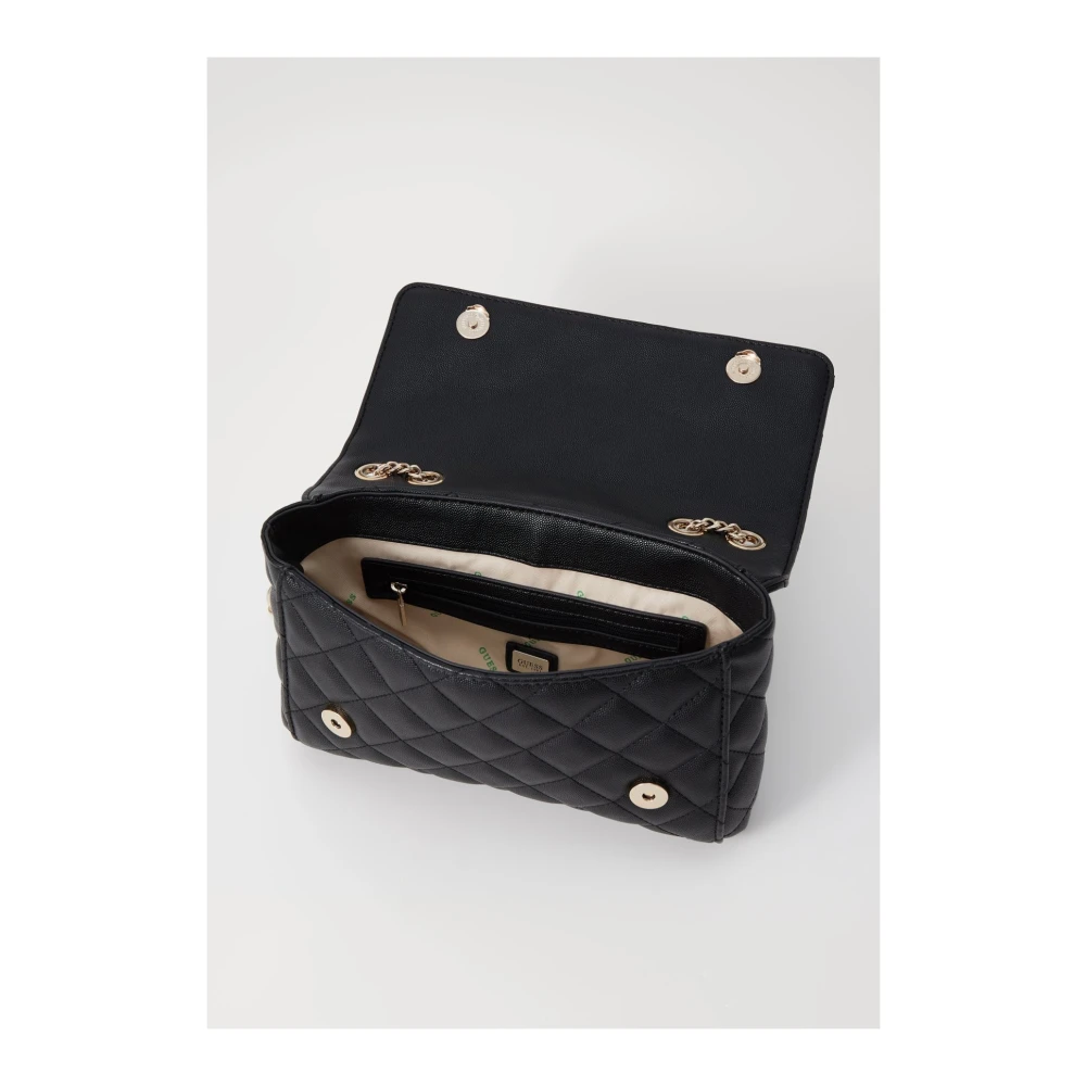 Guess Eco Carly Schoudertas Zwart Black Dames