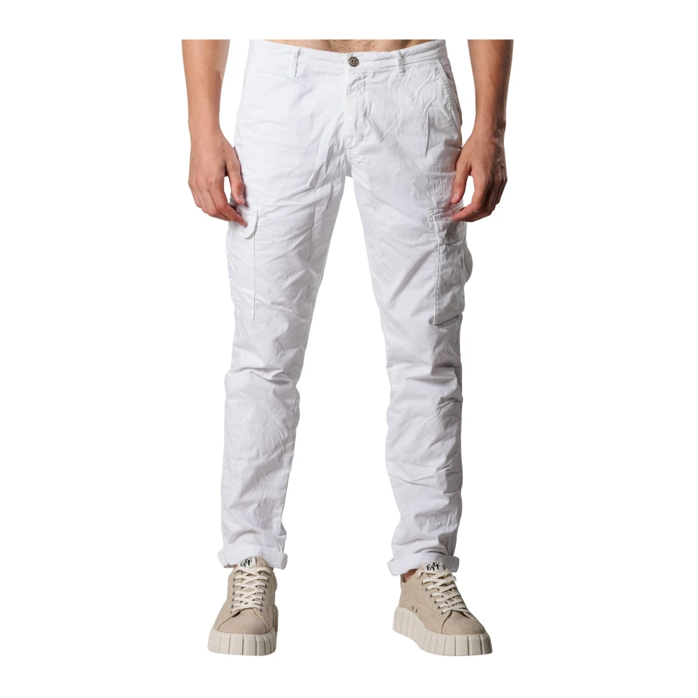 40Weft Witte cargobroek met omslag White Heren