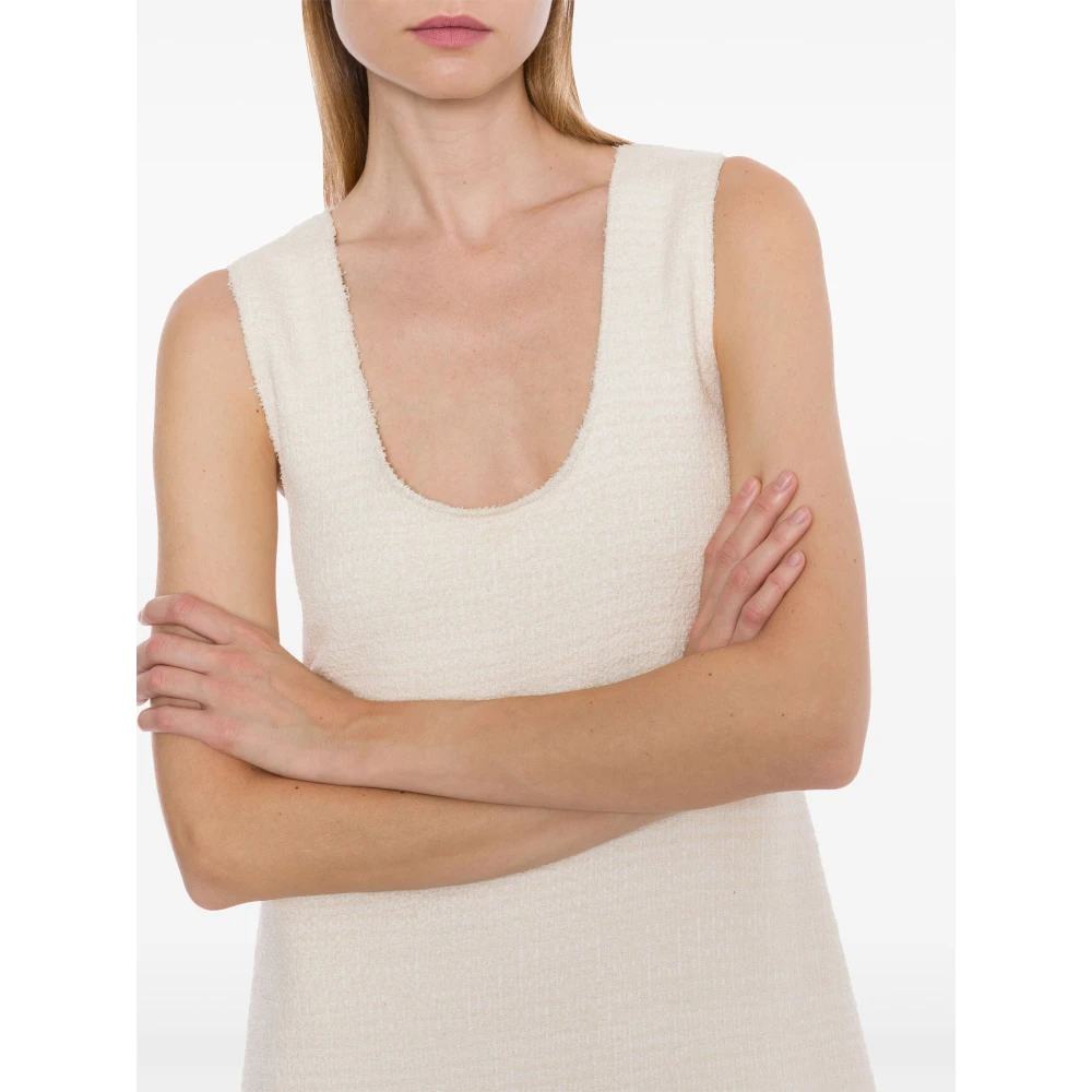 Philosophy di Lorenzo Serafini Bouclè Jurk in Ivoor White Dames