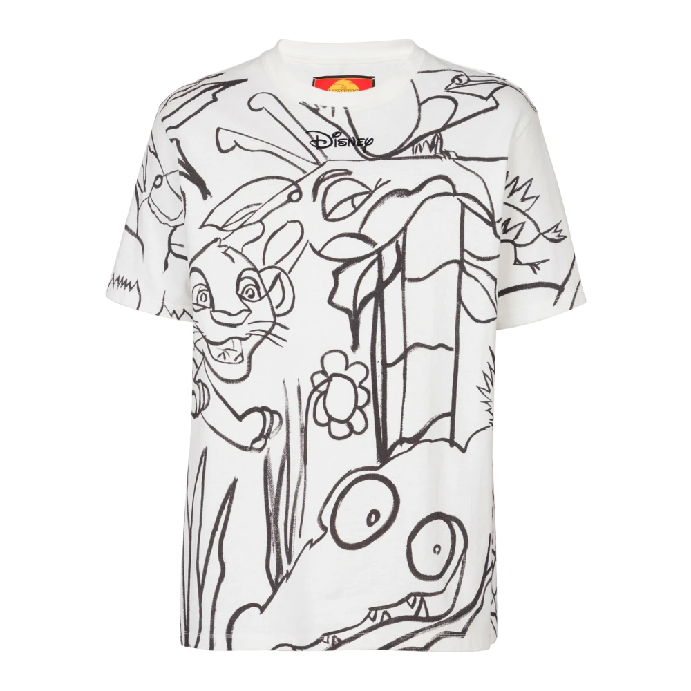 Balmain Diney x: The Lion King Ruimvallend bedrukt kindershirt White Heren