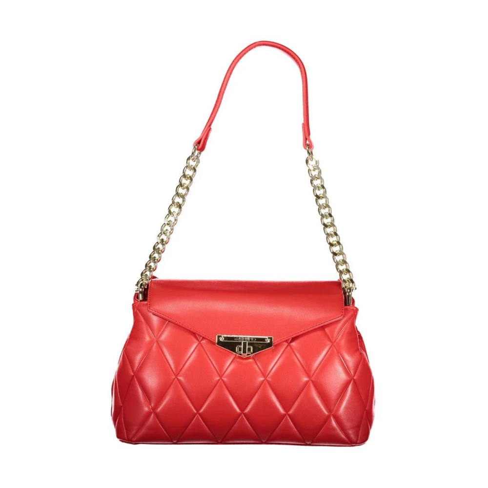 Valentino Women's Red Polyethylene Handbag With Sleek Design - Shoulder Bags - One Size - Bags