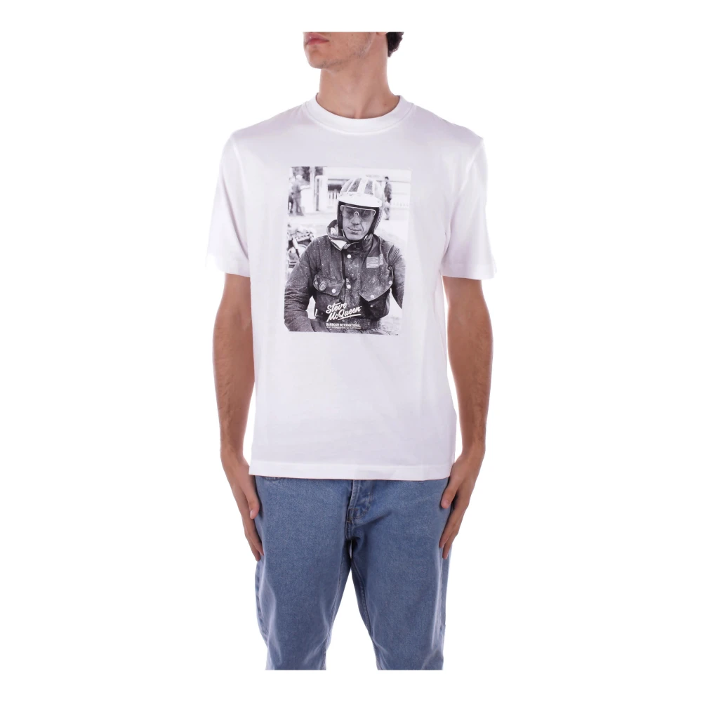Barbour T-shirt met logo op de voorkant White Heren