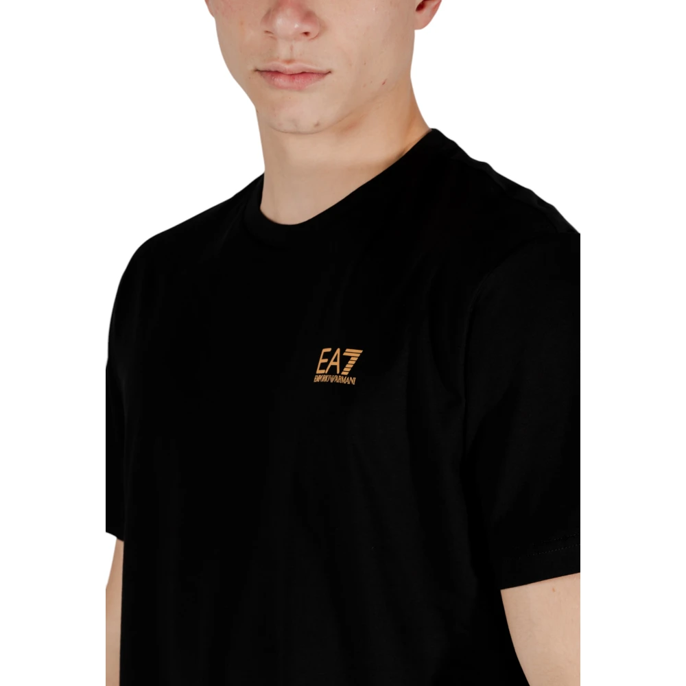 Emporio Armani EA7 Katoenen T-shirt korte mouwen lente zomer Black Heren