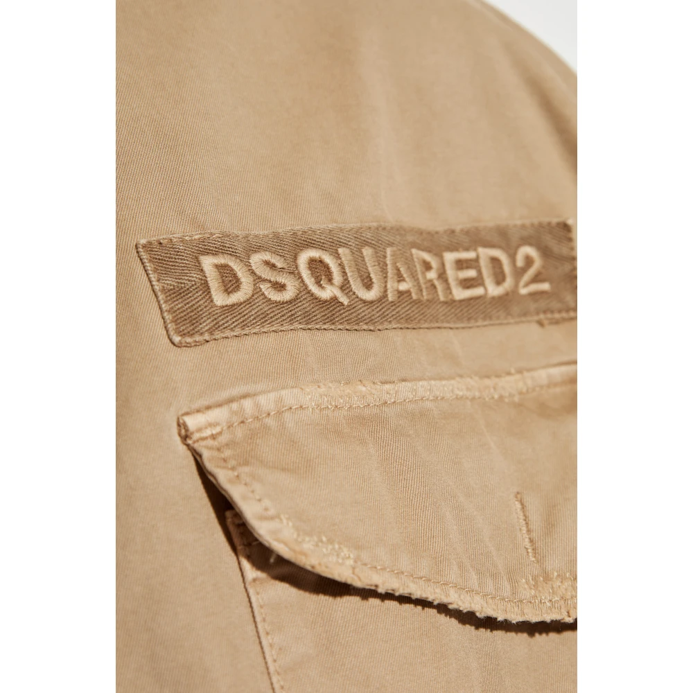 Dsquared2 Jas met logo Beige Dames
