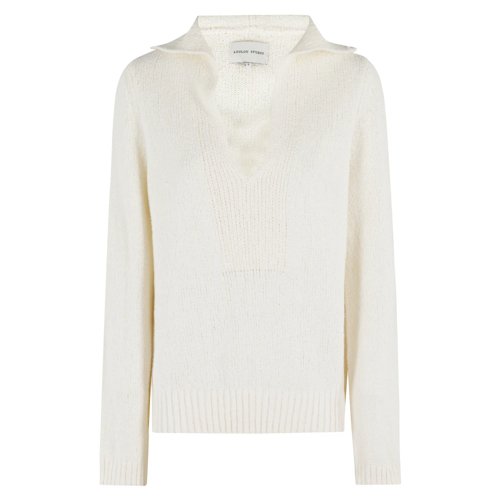 Loulou Studio Stijlvolle V-hals Trui White Dames