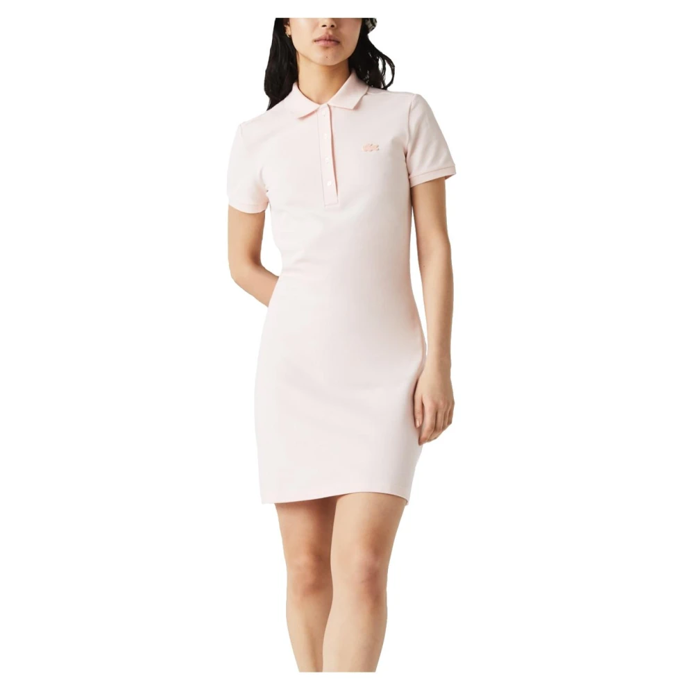 Lacoste Femme Rose - Robe Polo Courte Et Ajustée À Manches Courtes - Robes - Taille: 38 Fr