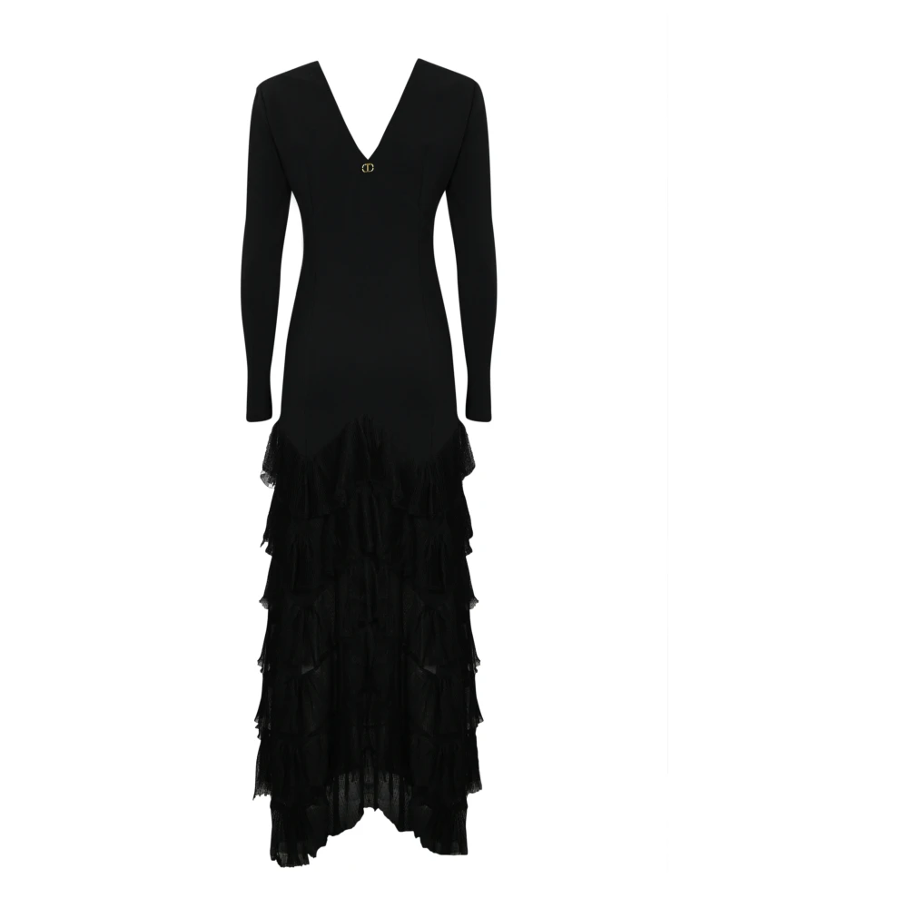 Twinset Zwarte Milano Lange Jurk Black Dames