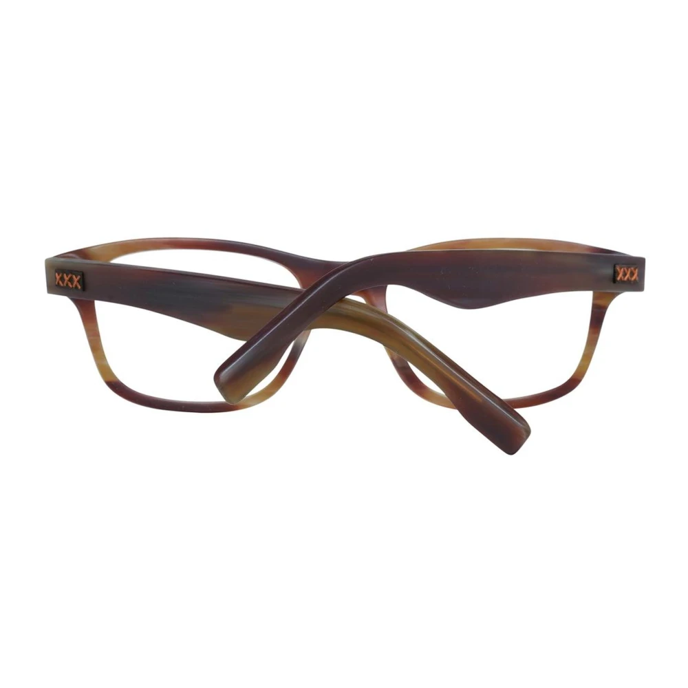 Ermenegildo Zegna Bruine Rechthoekige Kunststof Optische Monturen Brown Heren