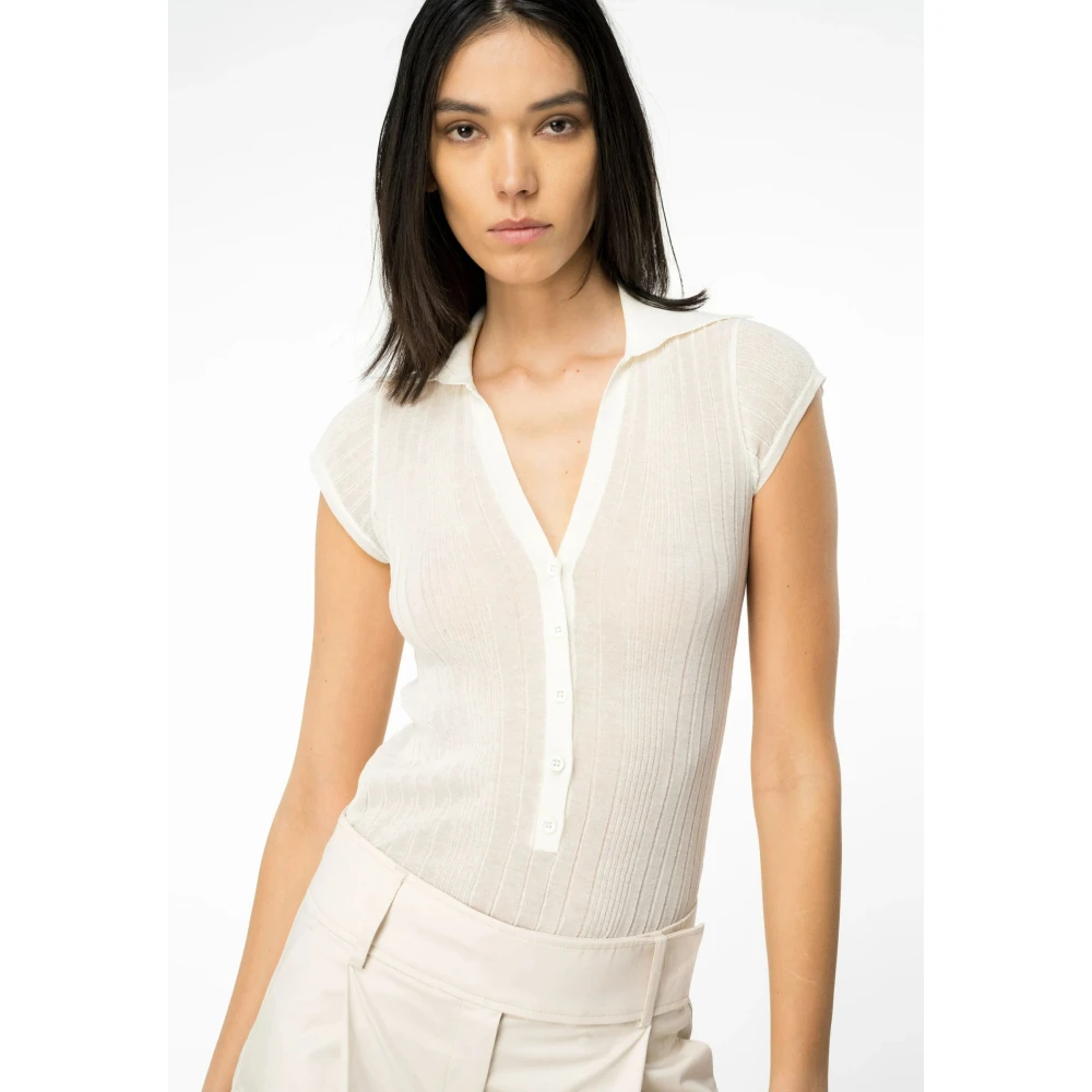 pinko Witte Polo T-shirts en Polos White Dames