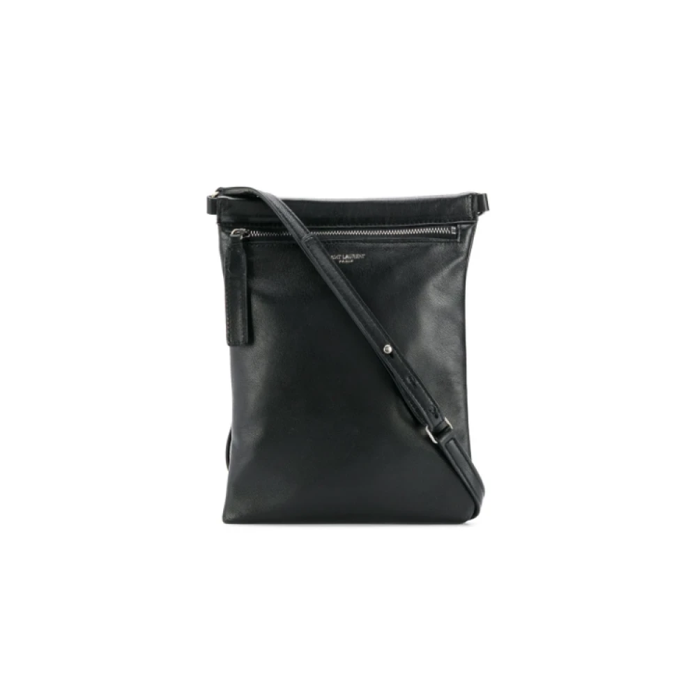 Saint Laurent Leren Crossbody Schoudertas Black Heren