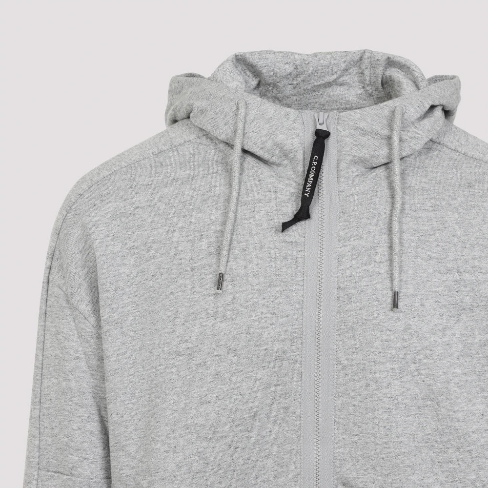 C.P. Company Grijs Melange Rits Hoodie Sweatshirt Gray Heren