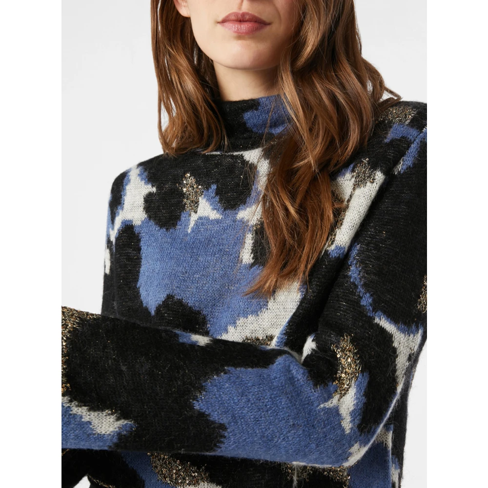 Pennyblack Blauwe Jacquard Trui met Pailletten Blue Dames