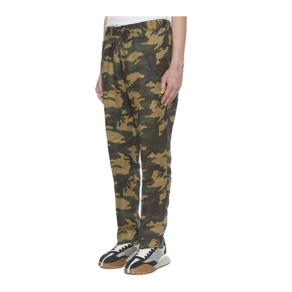 Daniele Alessandrini Linnen camouflage broek Multicolor Heren