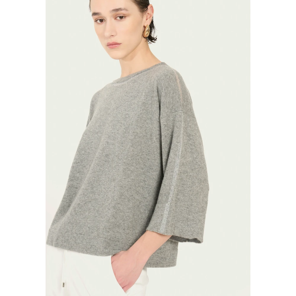 Vicario Cinque Luxe Boxy Sweater Matilde Gray Dames
