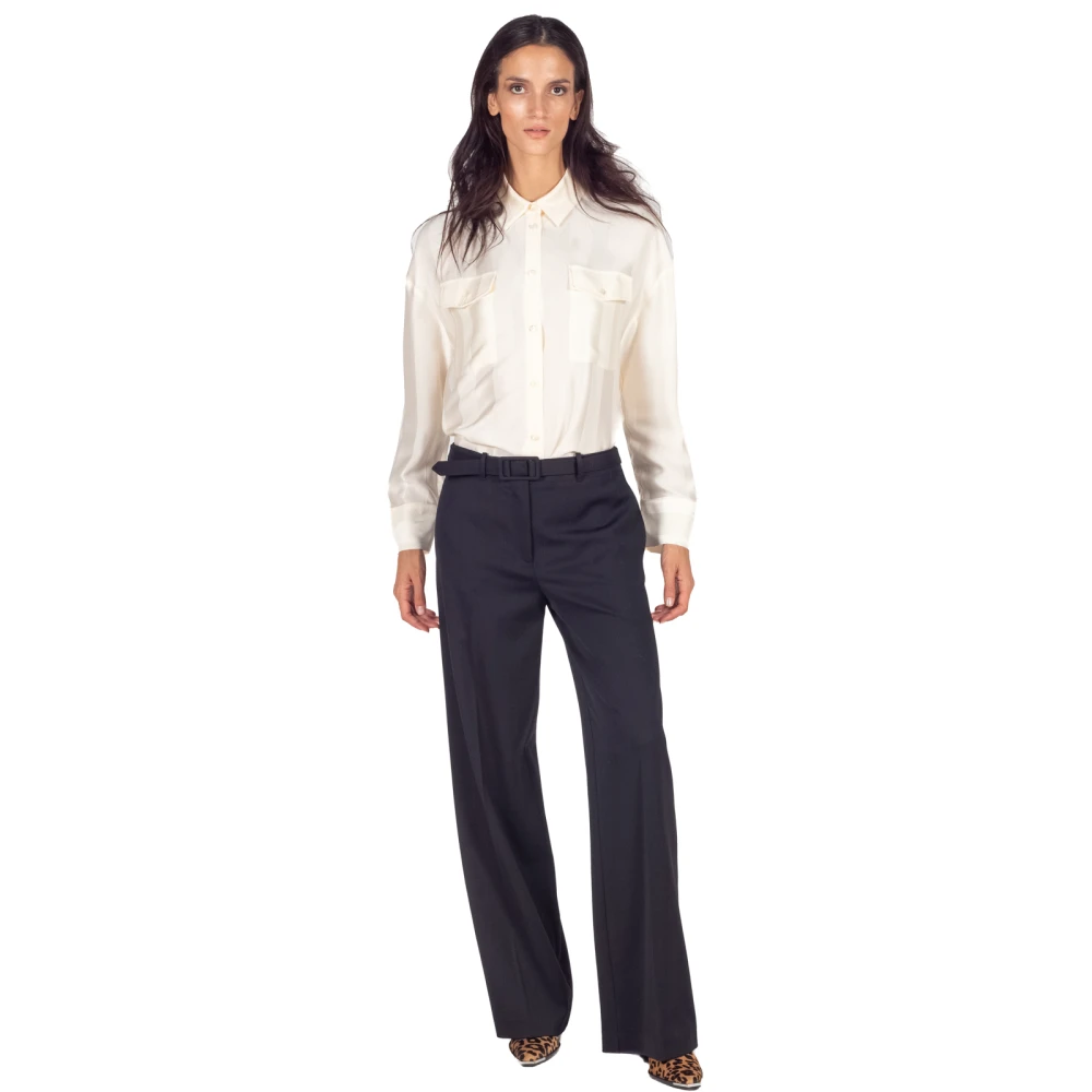 Semicouture Zwarte Perry Wijde Broek Black Dames