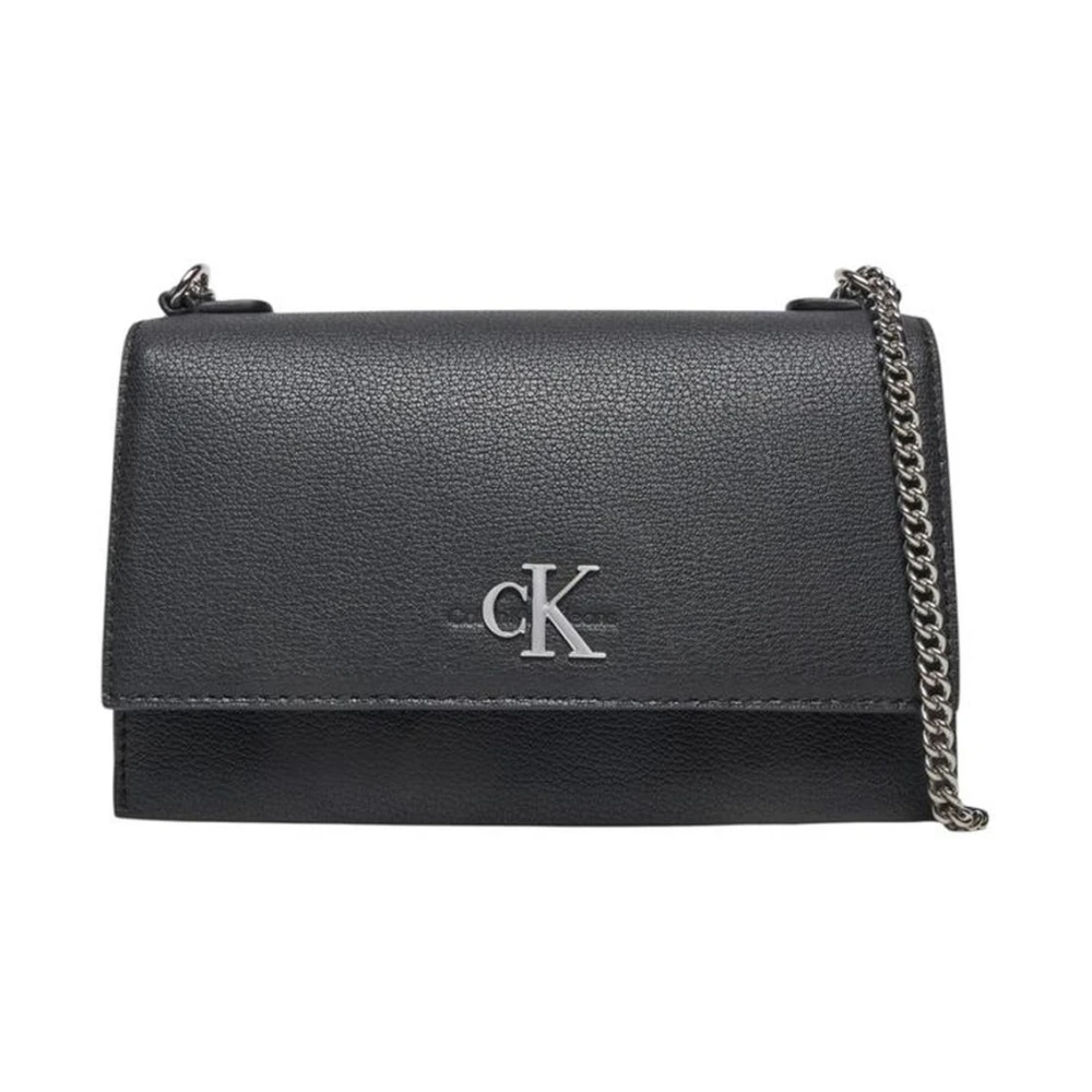 Calvin Klein Zwarte Polyurethaan Handtas Elegant Ontwerp Vrouwen Black Dames