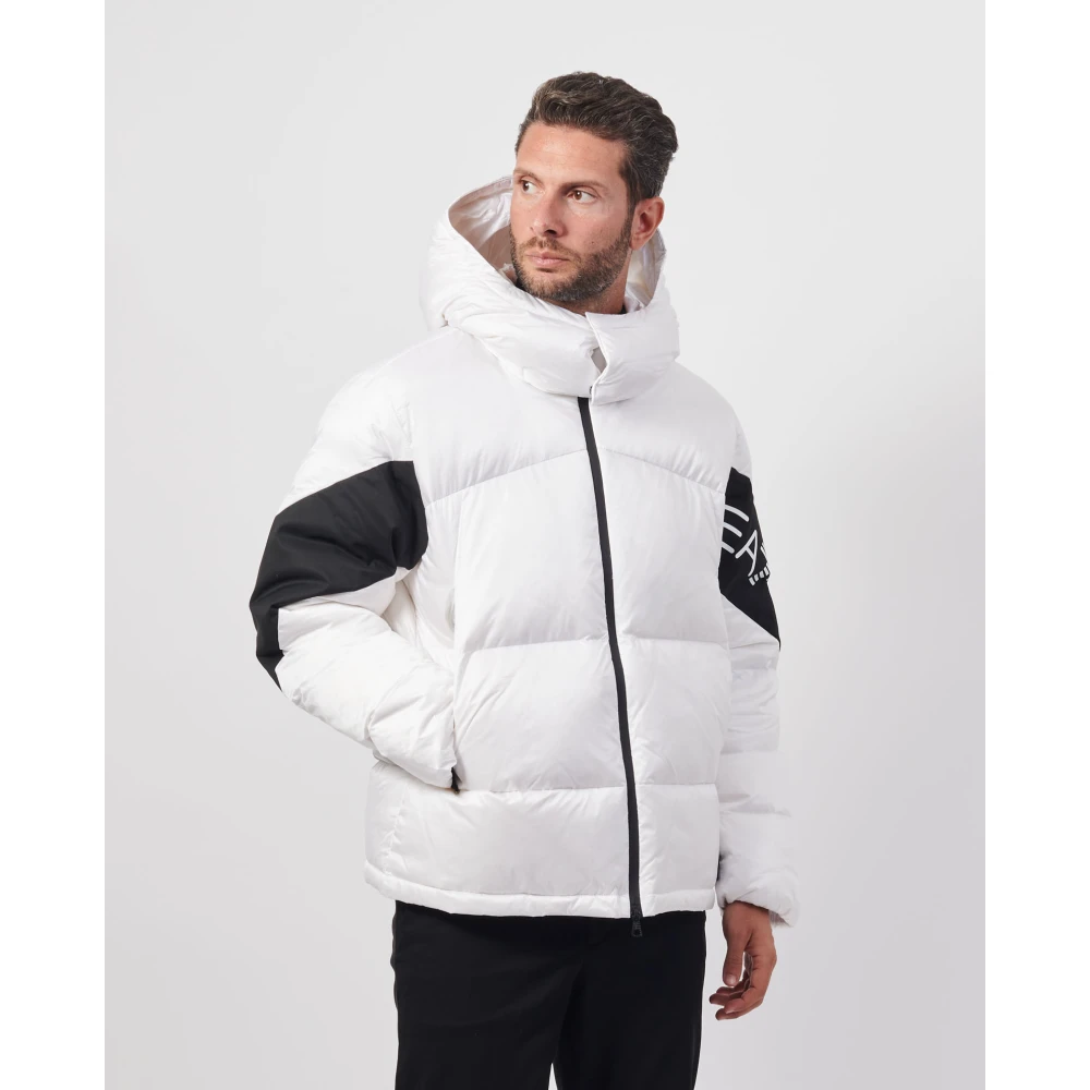 Emporio Armani Witte Heren Pufferjas Fullzip White Heren