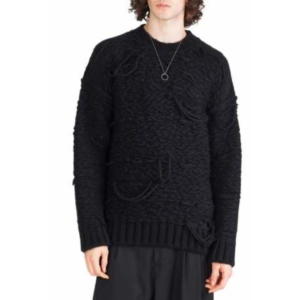 Isabel Benenato Dikke Zwarte Alpaca Trui Mannen Black Heren