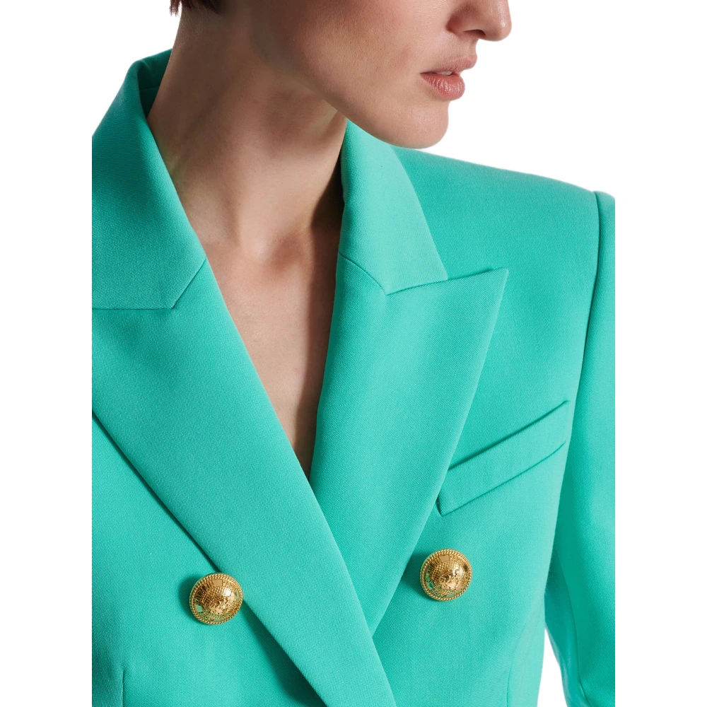 Balmain Graan van poeder 6-knoops jasje Blue Dames
