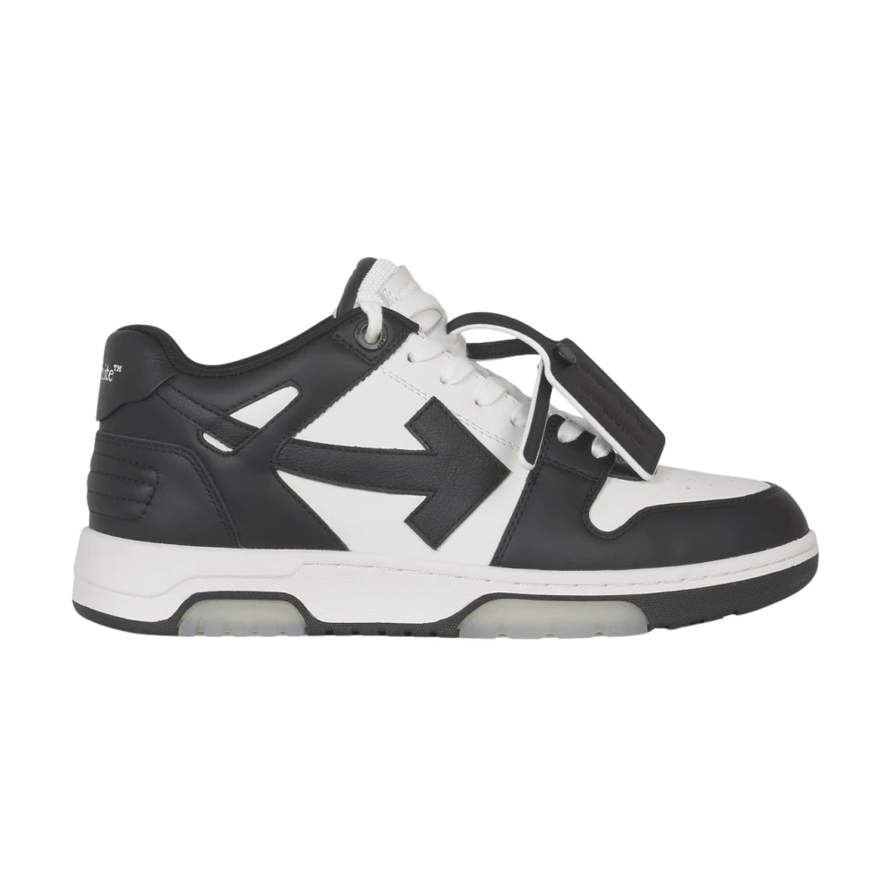Off Witte Leren Sneakers Heren Schoenen Zwart