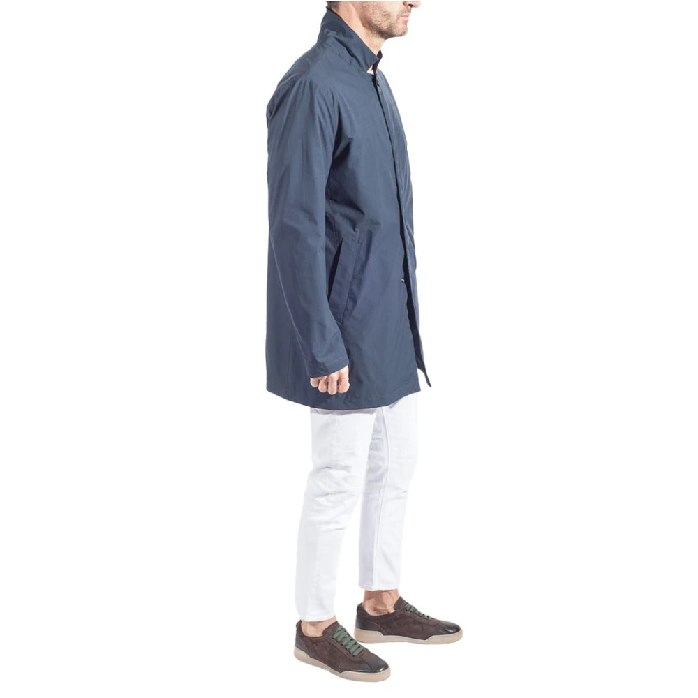 People of Shibuya Slim-Fit Waterdichte en Ademende Trench Blue Heren