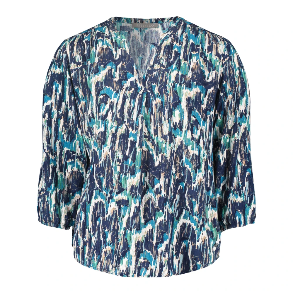 Betty & Co Grafische Print Blouse Blue Dames
