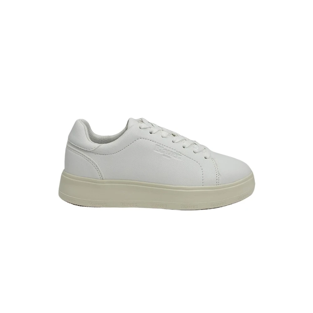 Blauer Women's White Leather Platform Trainers - Sneakers - 8 Uk - Shoes