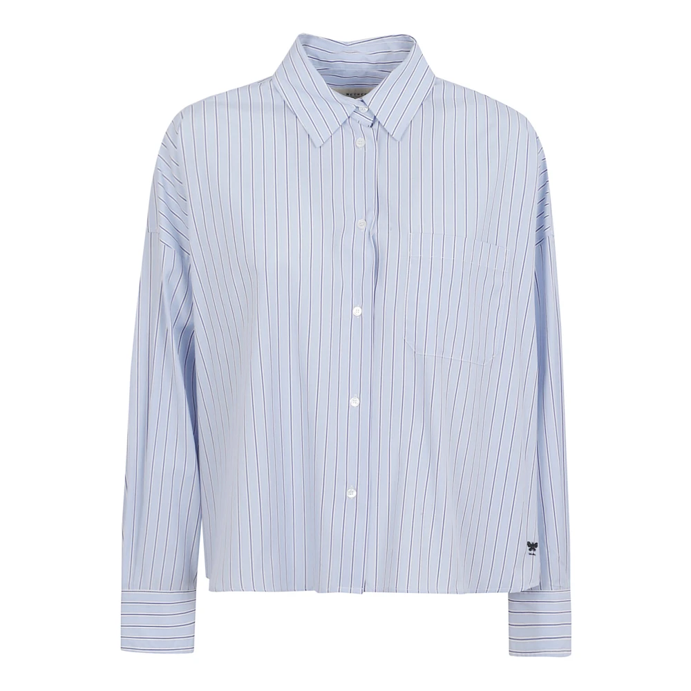 Weekend Max Mara Blå Striped Poplin Shirt