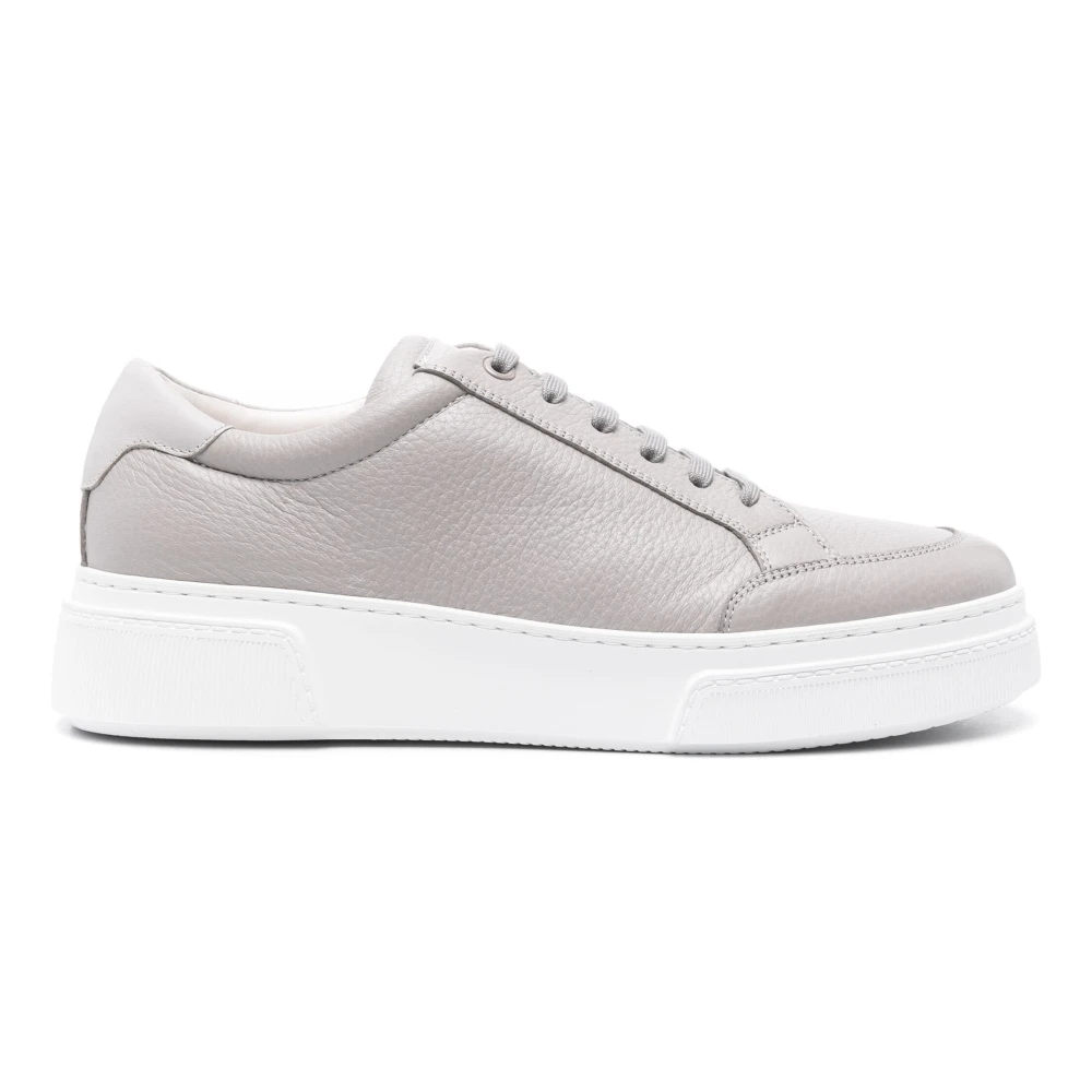 Giorgio Armani Herr Grå Skor 44 Eu, Läder, Elegant Läder Sneakers