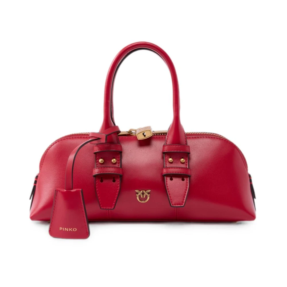 Pinko Vrouw Rood Tassen Dames, One Size, Nylon, Bowling Handtas